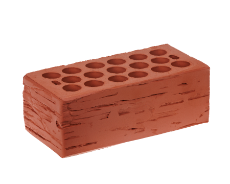 Кощаковский кирпич лицевой 1НФ красный дикий камень (1 категория)