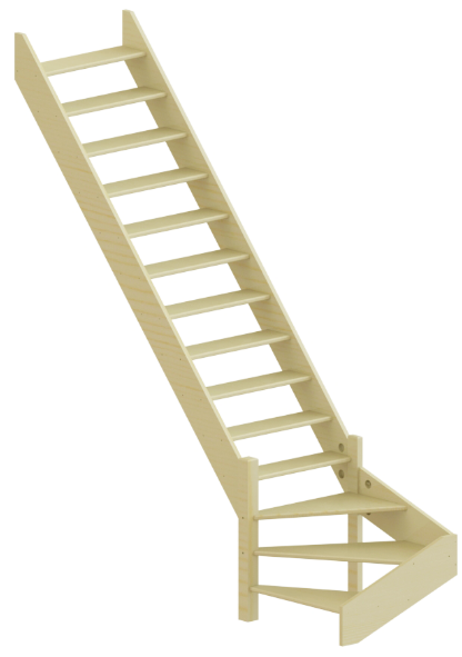 Лестница ЛС-14м без подступенков Л бук (без поручня)