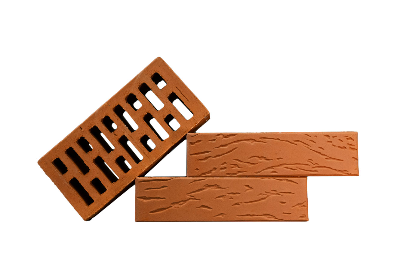 Арский кирпич лицевой 1.4НФ красный рустик кора дерева